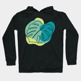 Colorblock Monstera Leaf - green Hoodie